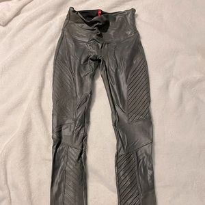 Spank faux leather moto leggings